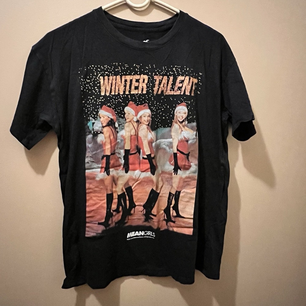 Hollister Mean Girls Winter Talent Graphic Tee Black XS Jingle Bell Rock Shirt